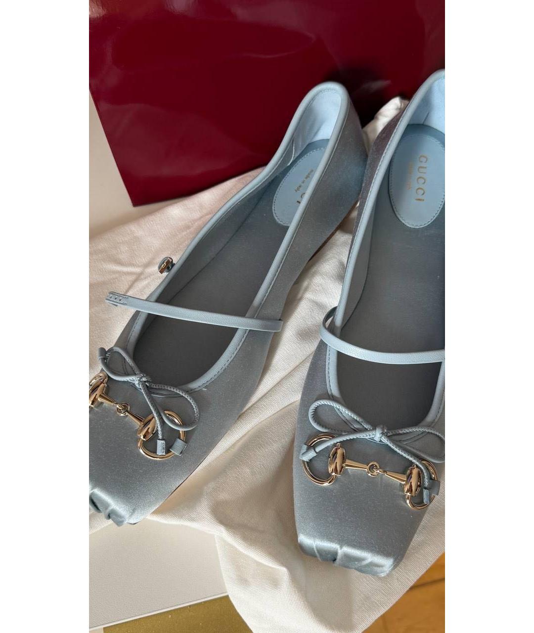 GUCCI Голубые балетки, фото 4