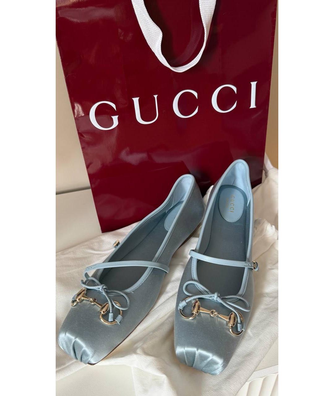 GUCCI Голубые балетки, фото 3