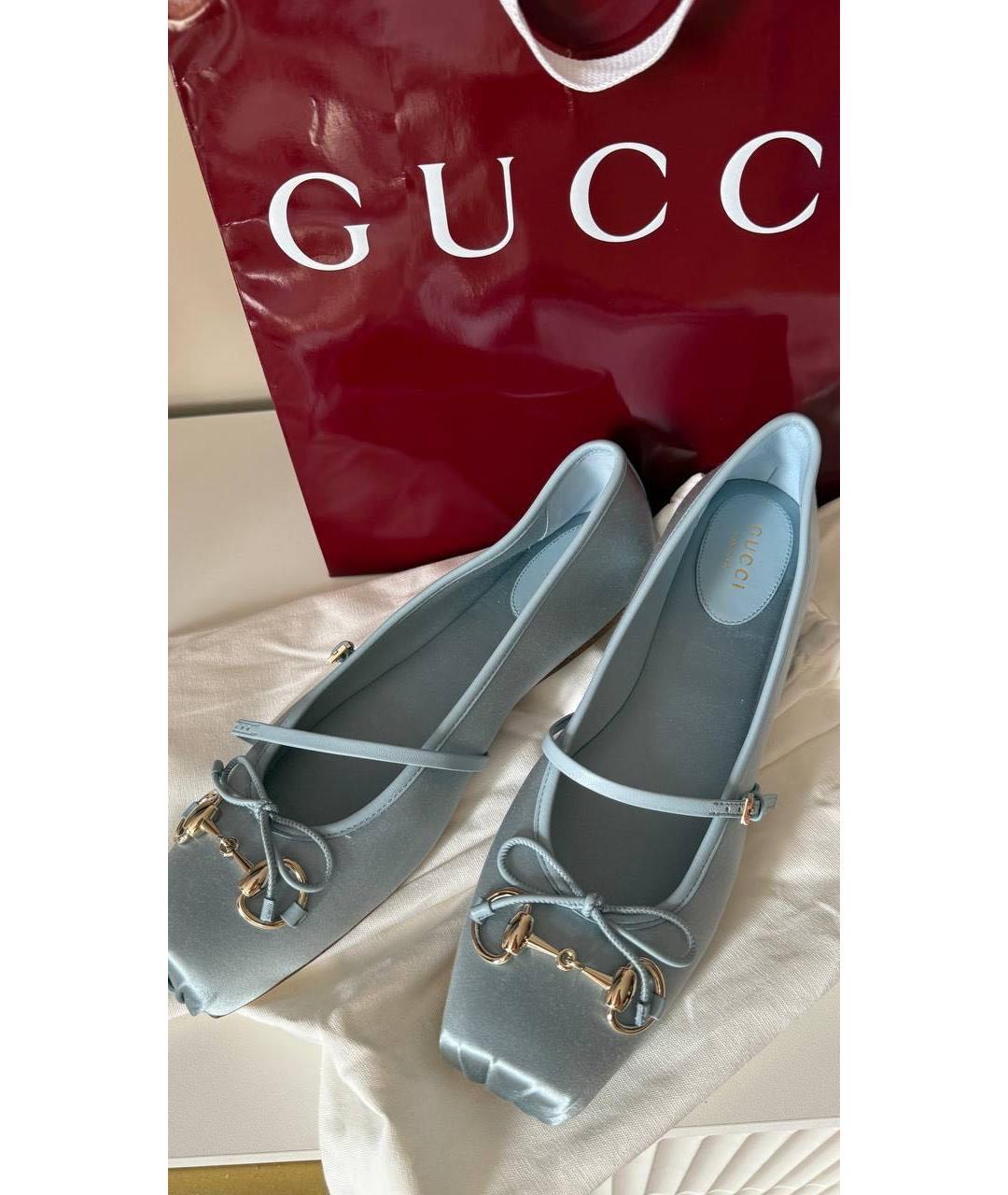 GUCCI Голубые балетки, фото 5