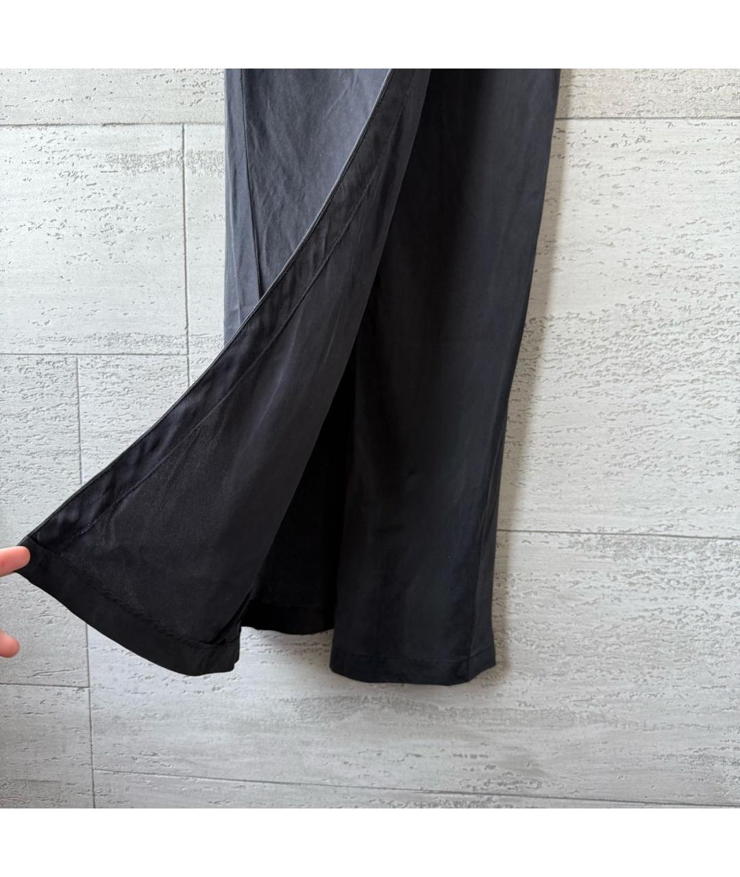 ANN DEMEULEMEESTER Черная шелковая юбка макси, фото 7