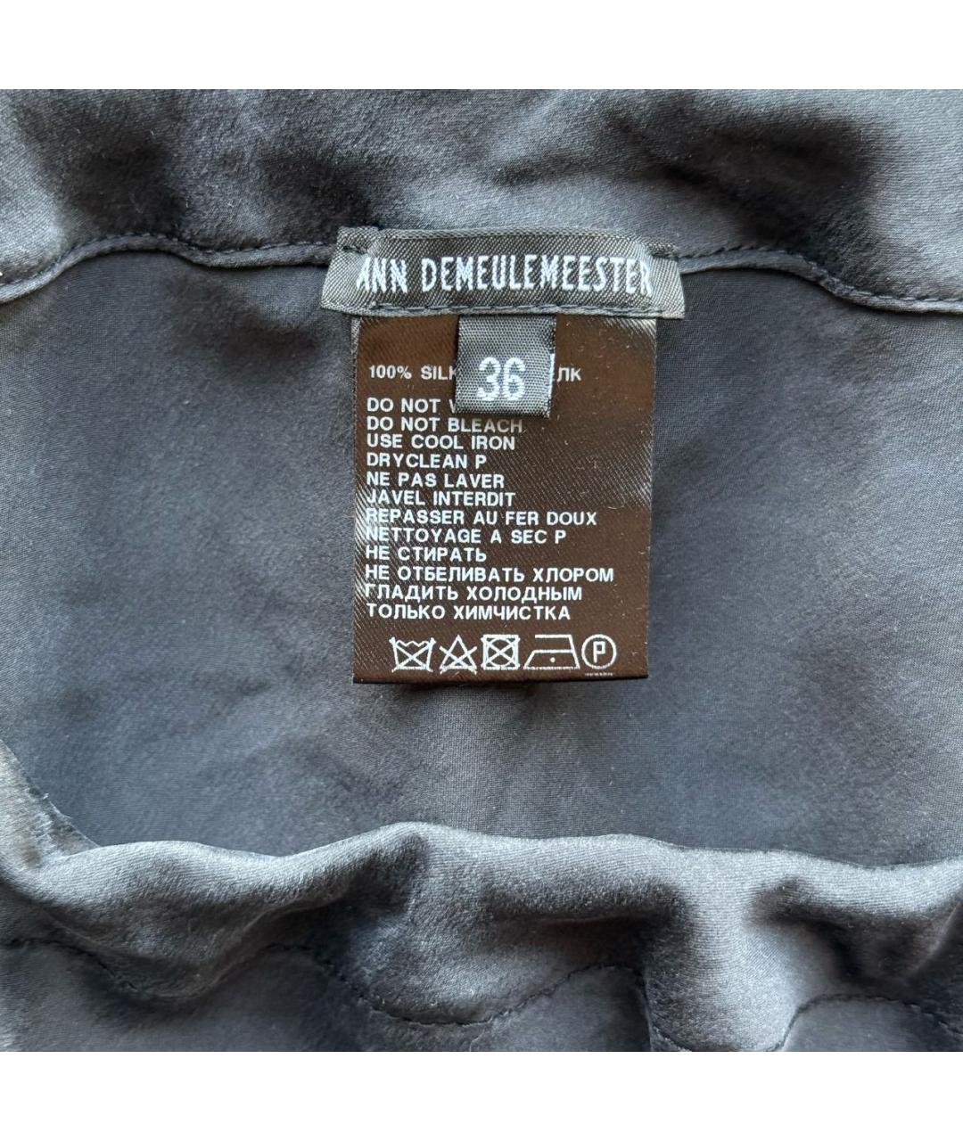 ANN DEMEULEMEESTER Черная шелковая юбка макси, фото 8