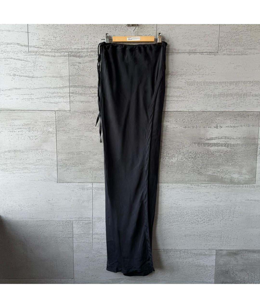 ANN DEMEULEMEESTER Черная шелковая юбка макси, фото 5