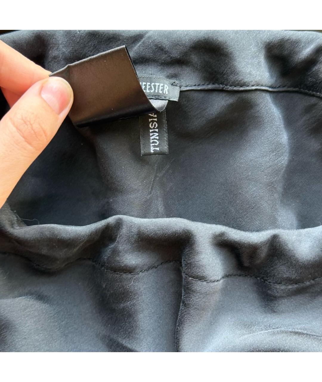 ANN DEMEULEMEESTER Черная шелковая юбка макси, фото 8