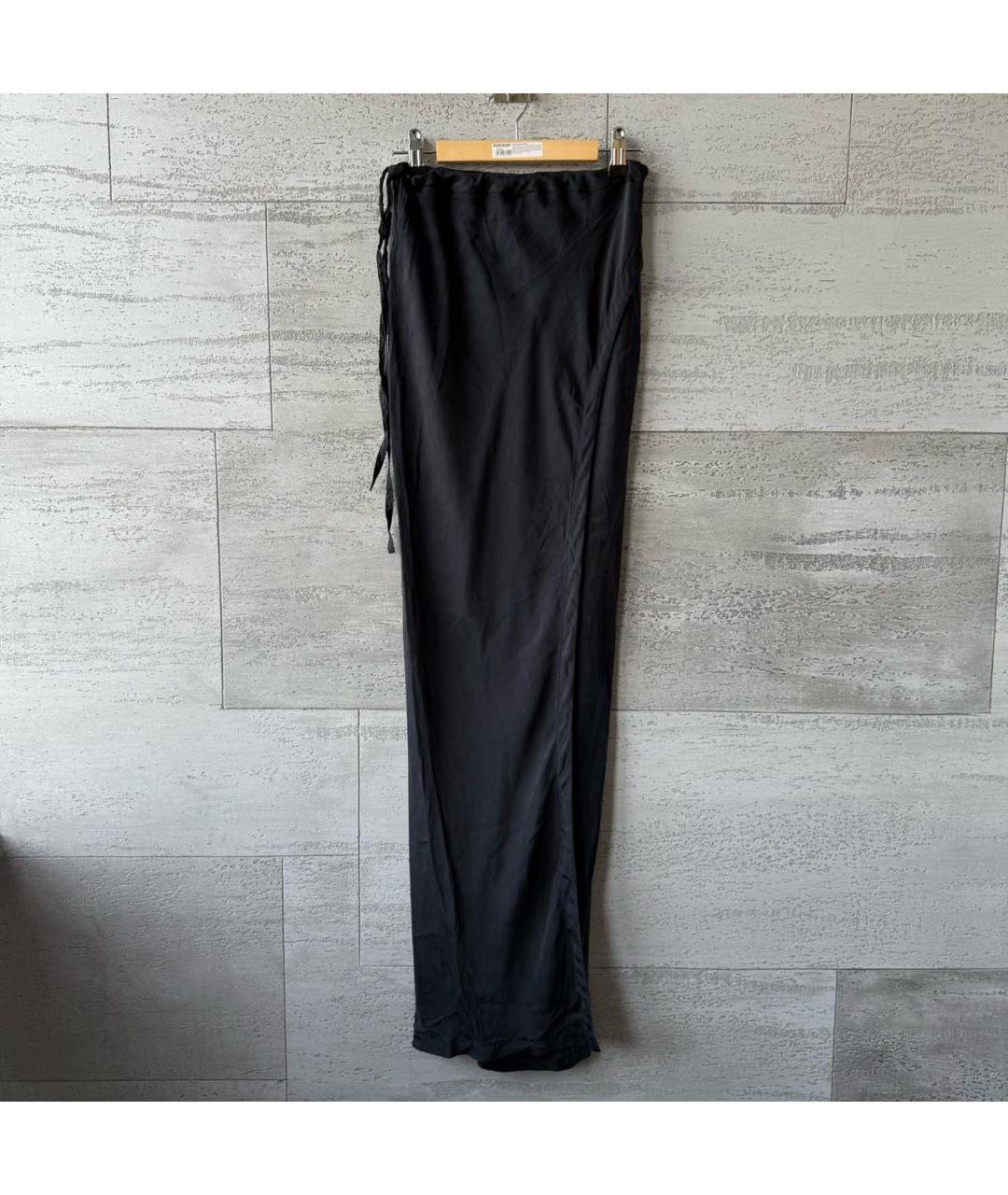 ANN DEMEULEMEESTER Черная шелковая юбка макси, фото 4