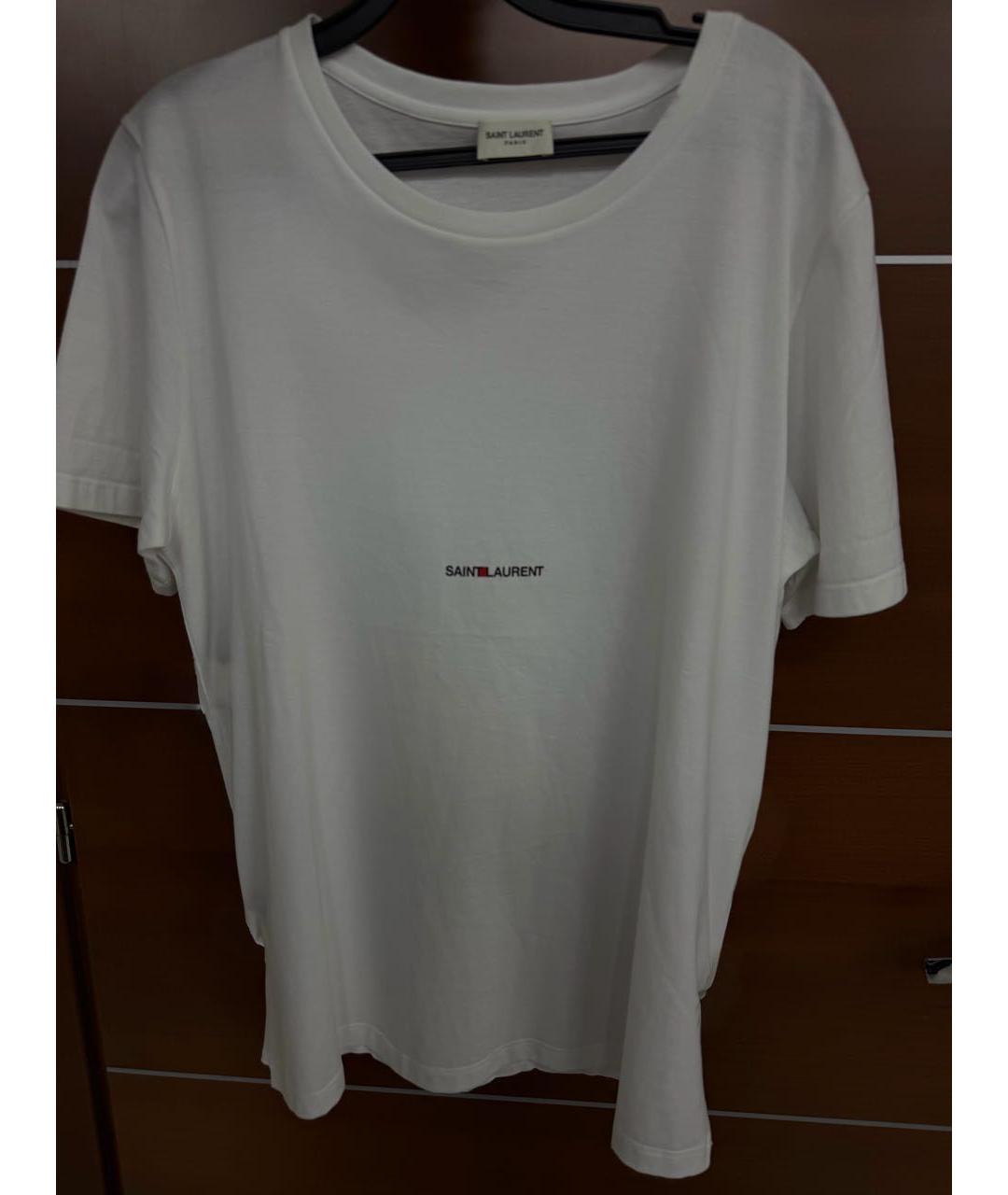 SAINT LAURENT Белая хлопковая футболка, фото 2