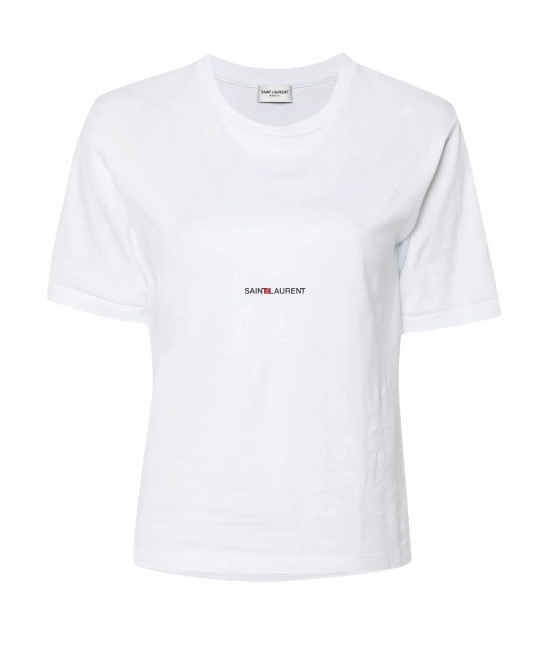 SAINT LAURENT Белая хлопковая футболка, фото 6