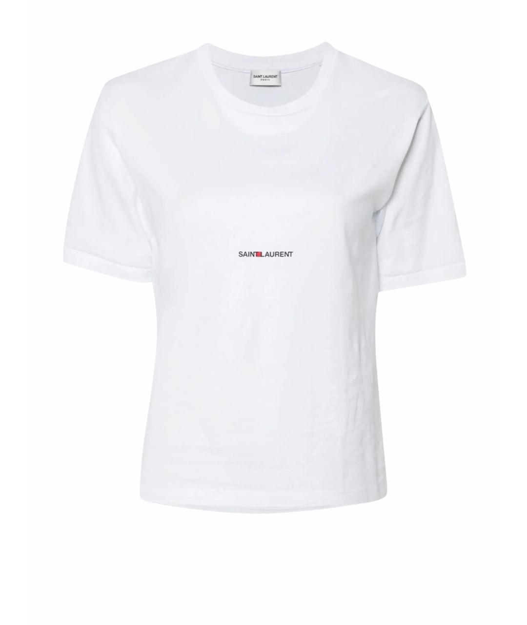 SAINT LAURENT Белая хлопковая футболка, фото 1