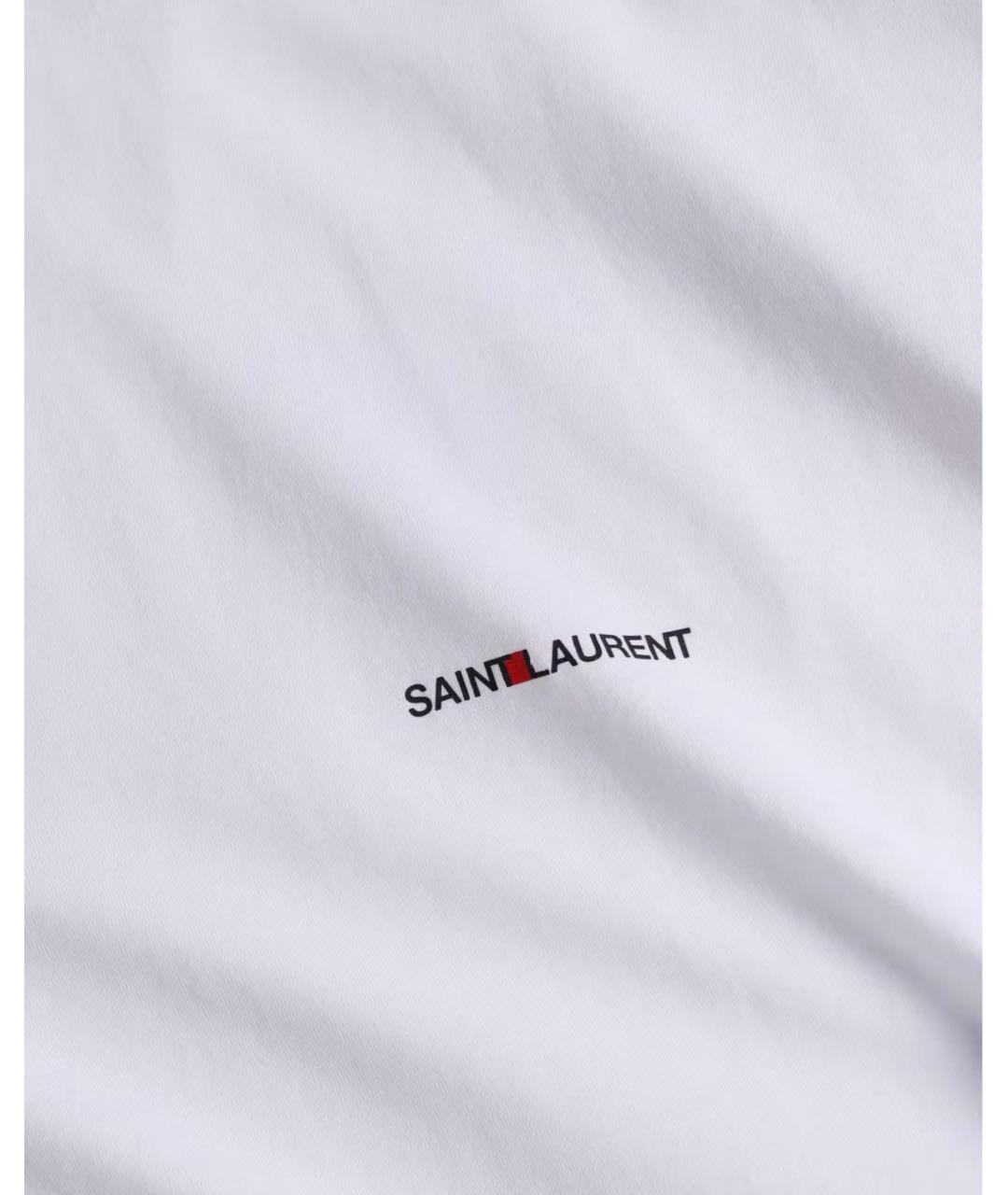 SAINT LAURENT Белая хлопковая футболка, фото 4