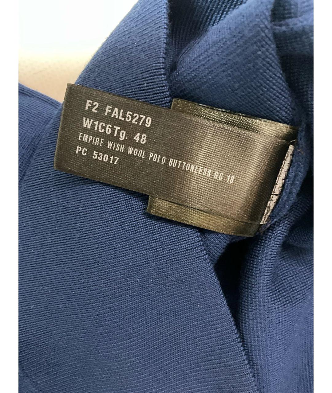 LORO PIANA Синее поло с длинным рукавом, фото 7