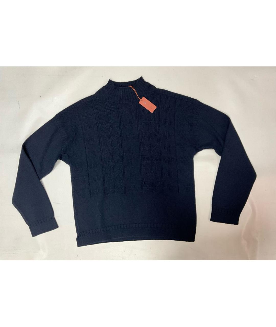 LORO PIANA Синий шерстяной джемпер / свитер, фото 9