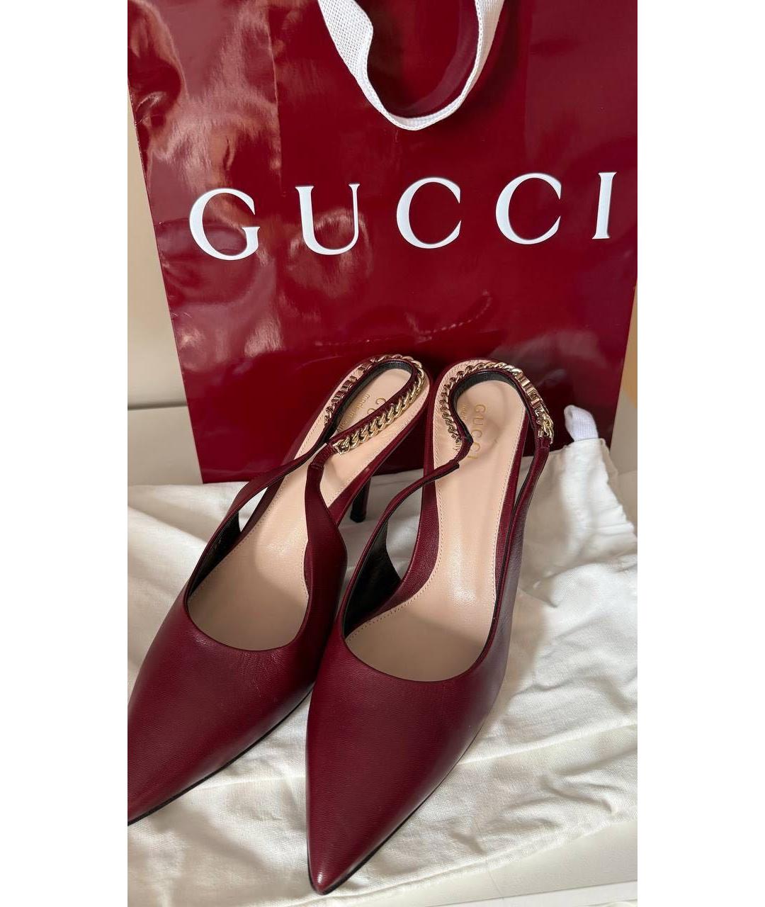 GUCCI Бордовые туфли, фото 3