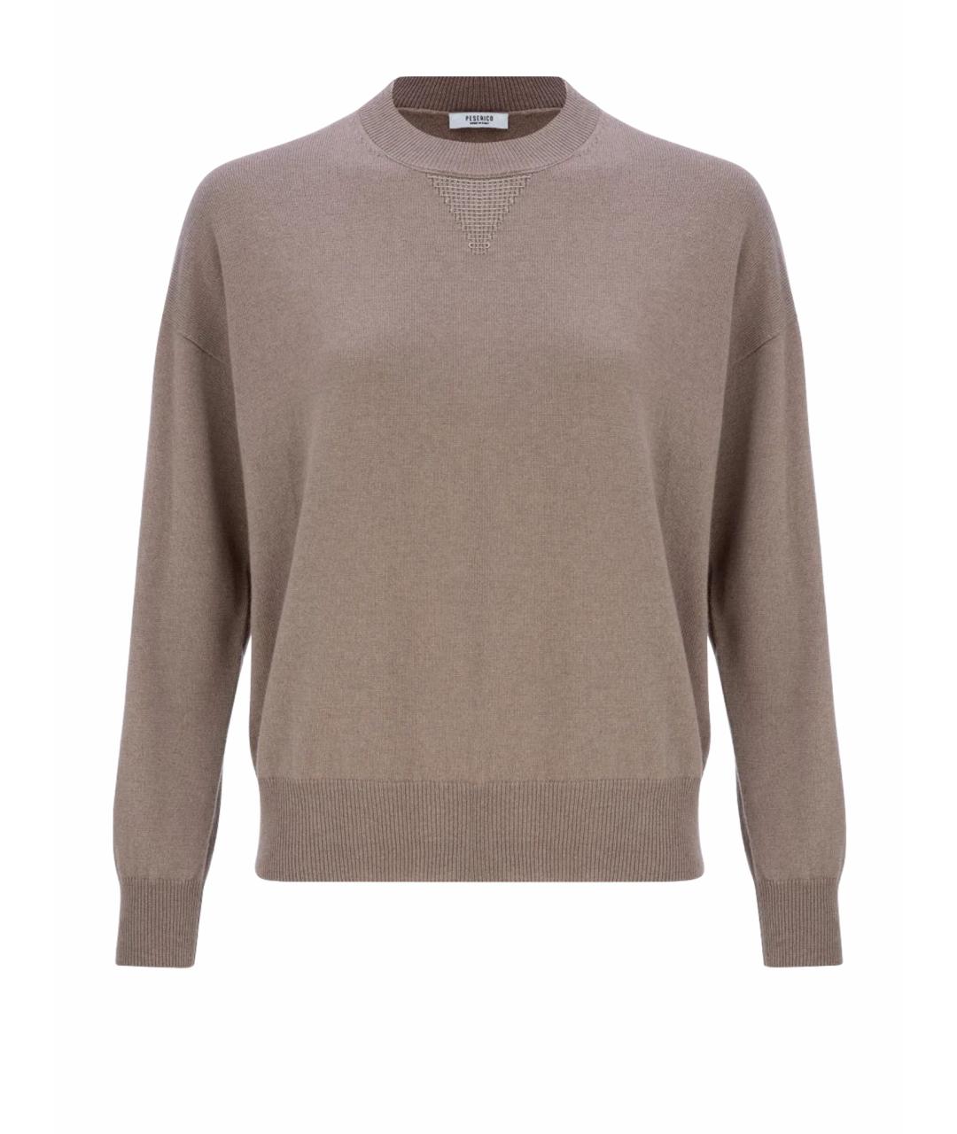 PESERICO Коричневый шерстяной джемпер / свитер, фото 1