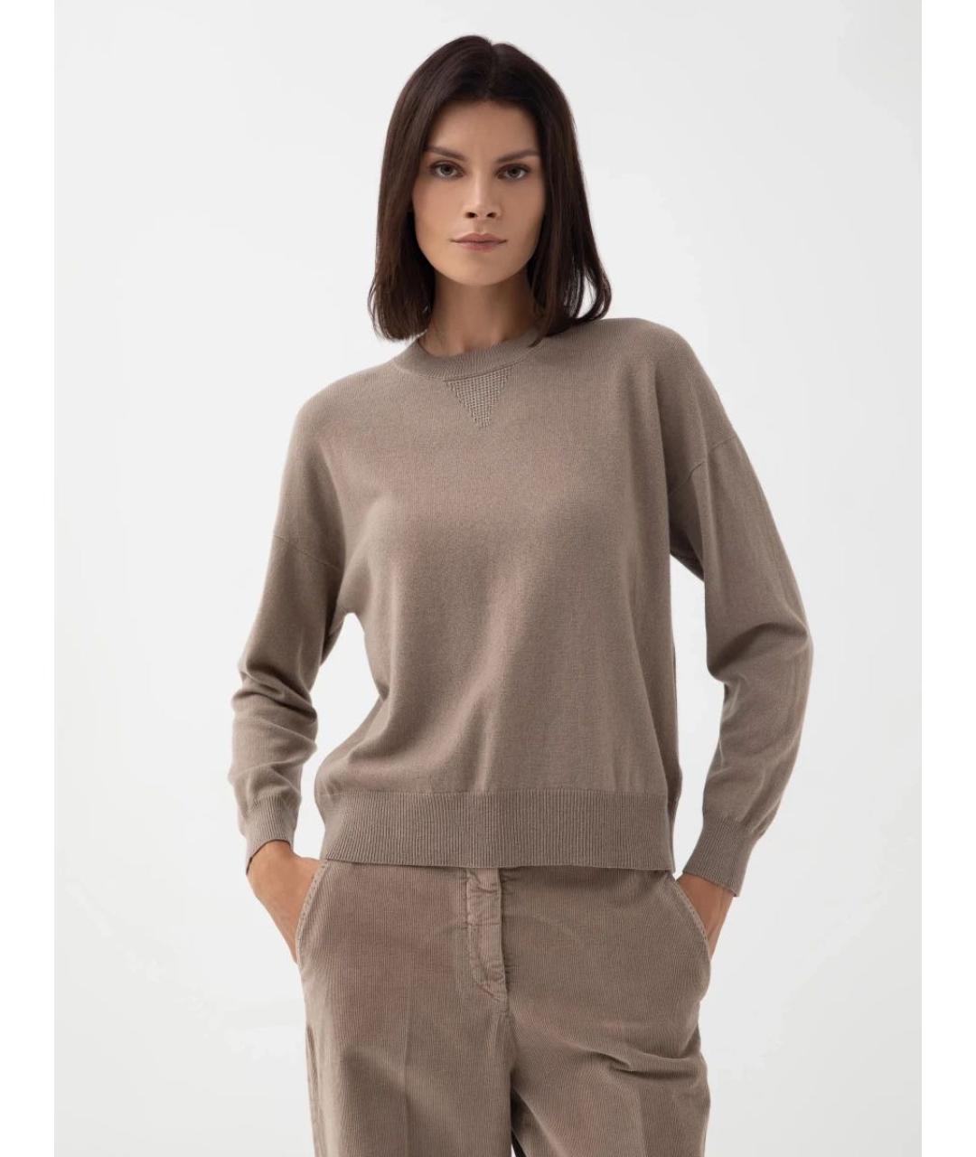 PESERICO Коричневый шерстяной джемпер / свитер, фото 2