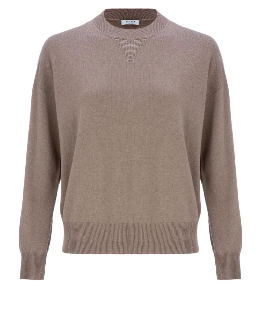 PESERICO Коричневый шерстяной джемпер / свитер, фото 6