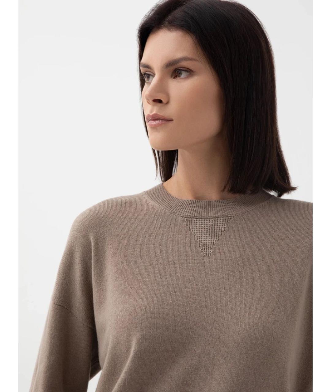 PESERICO Коричневый шерстяной джемпер / свитер, фото 3