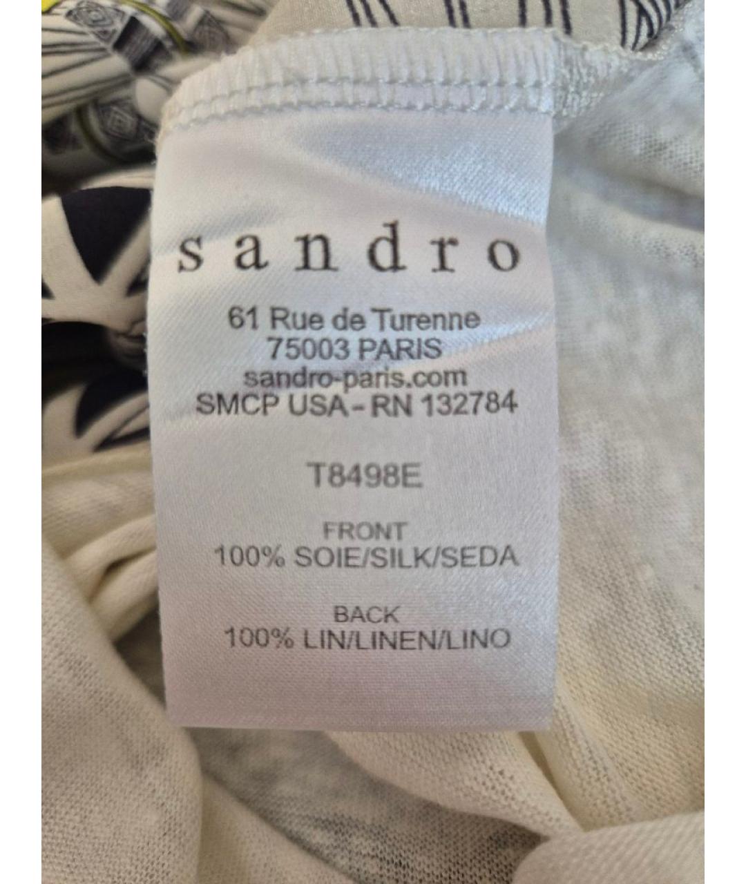 SANDRO Белая шелковая футболка, фото 5
