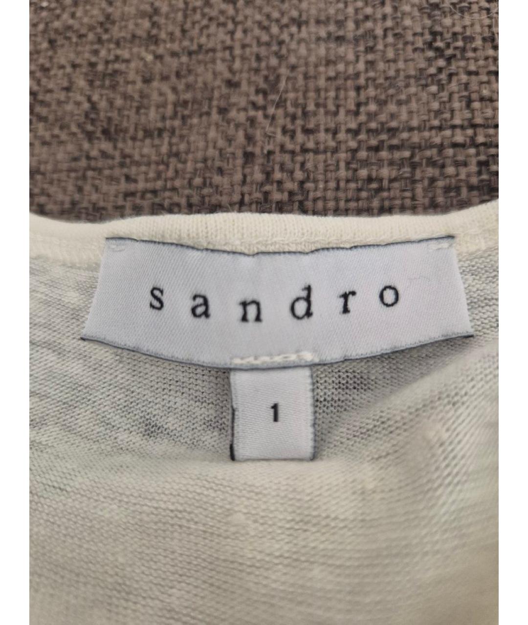 SANDRO Белая шелковая футболка, фото 3