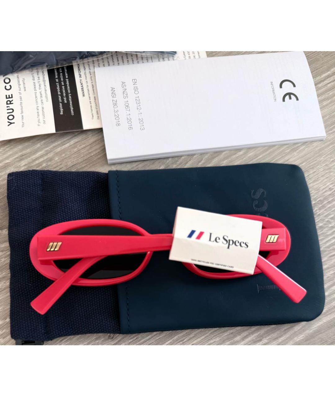LE SPECS Красные пластиковые солнцезащитные очки, фото 7