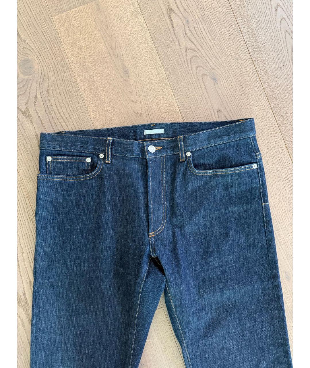 CHRISTIAN DIOR Темно-синие хлопко-полиэстеровые джинсы скинни, фото 2