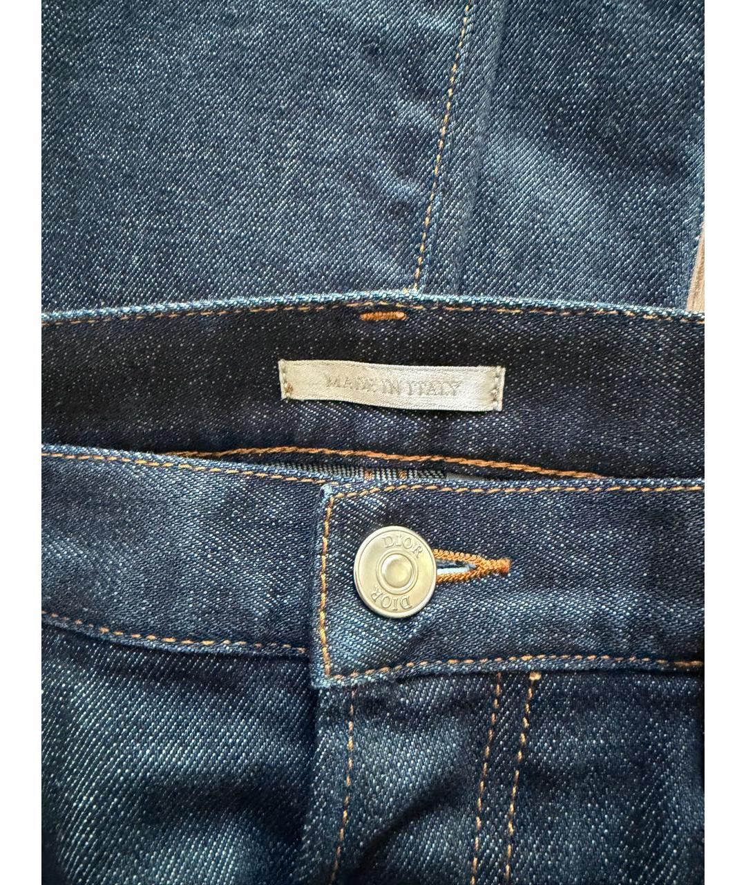 CHRISTIAN DIOR Темно-синие хлопко-полиэстеровые джинсы скинни, фото 7