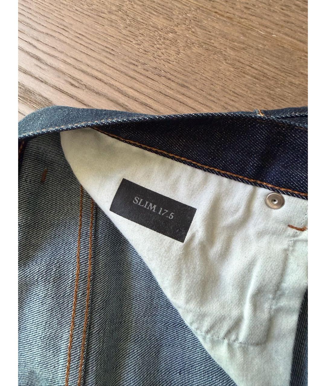 CHRISTIAN DIOR Темно-синие хлопко-полиэстеровые джинсы скинни, фото 8