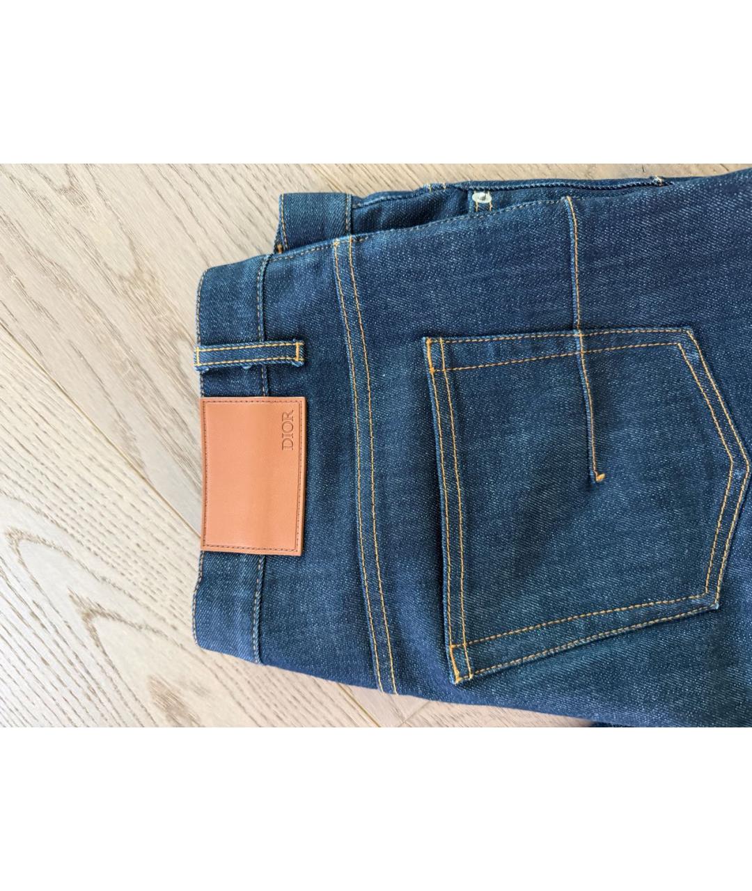 CHRISTIAN DIOR Темно-синие хлопко-полиэстеровые джинсы скинни, фото 6