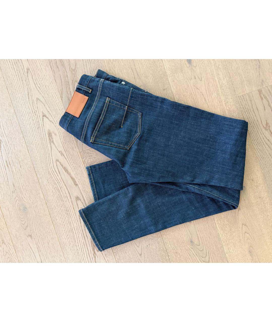 CHRISTIAN DIOR Темно-синие хлопко-полиэстеровые джинсы скинни, фото 5