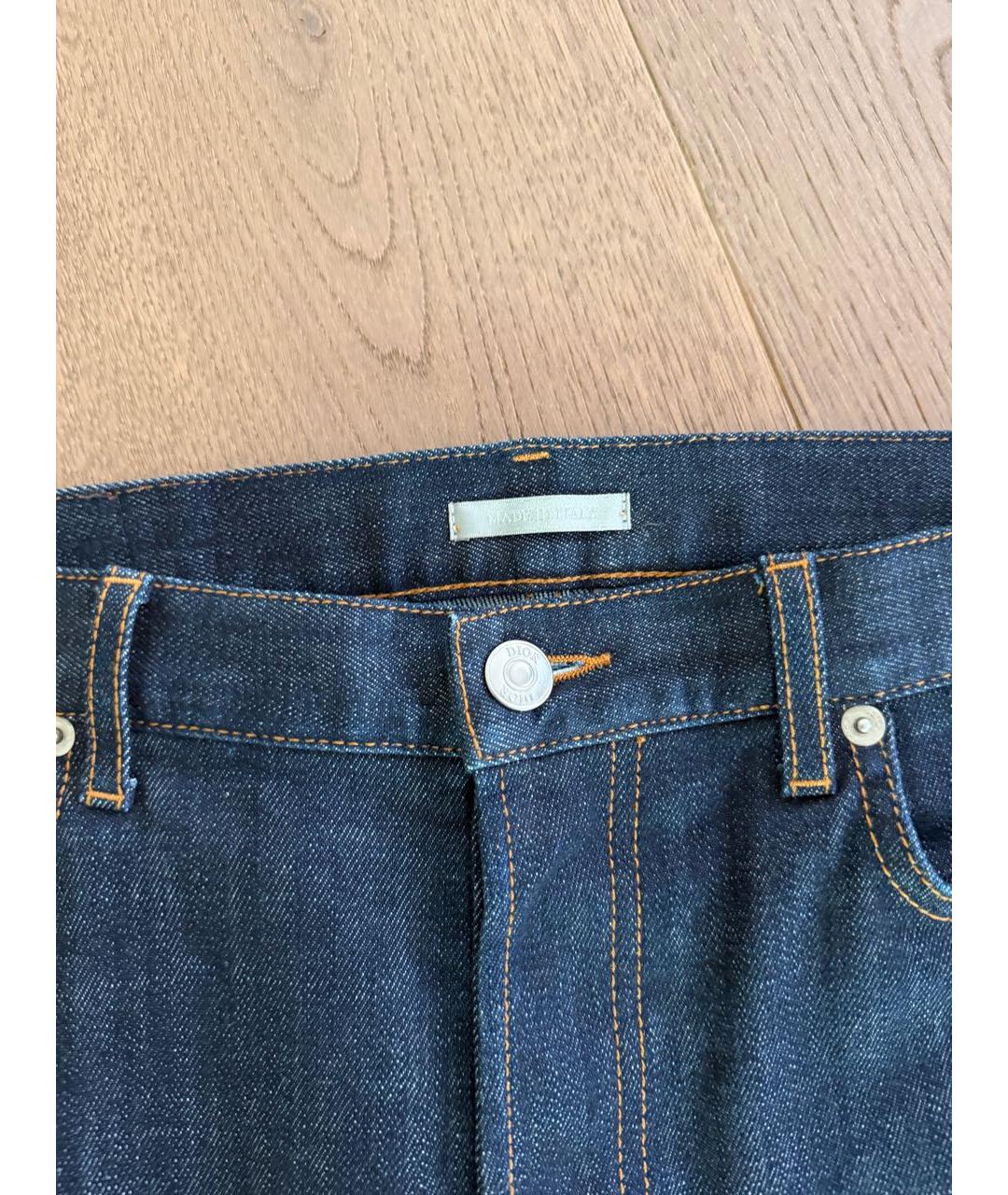 CHRISTIAN DIOR Темно-синие хлопко-полиэстеровые джинсы скинни, фото 3