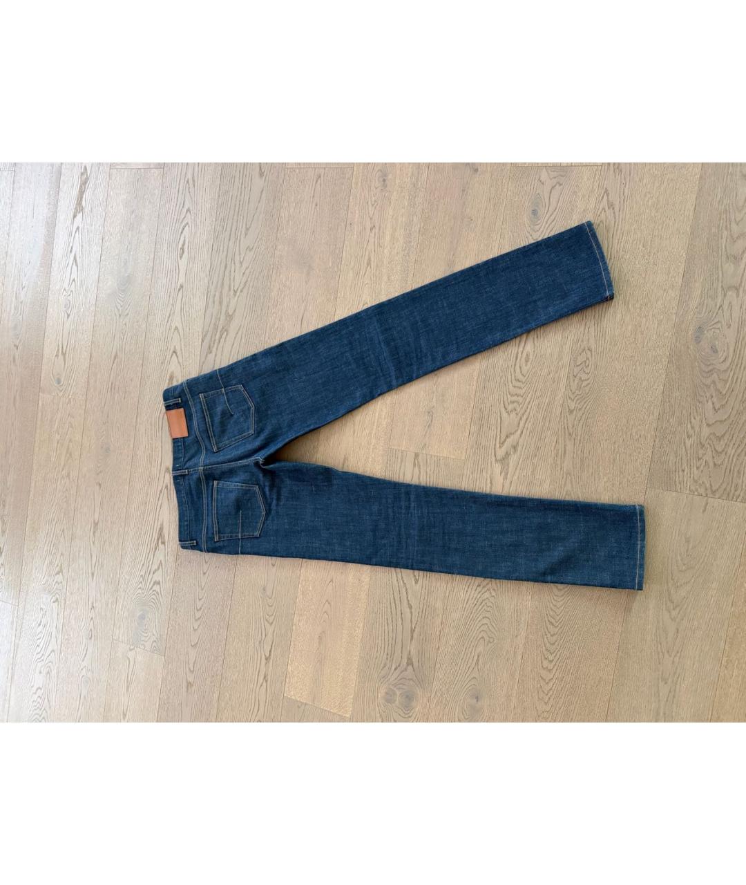 CHRISTIAN DIOR Темно-синие хлопко-полиэстеровые джинсы скинни, фото 4