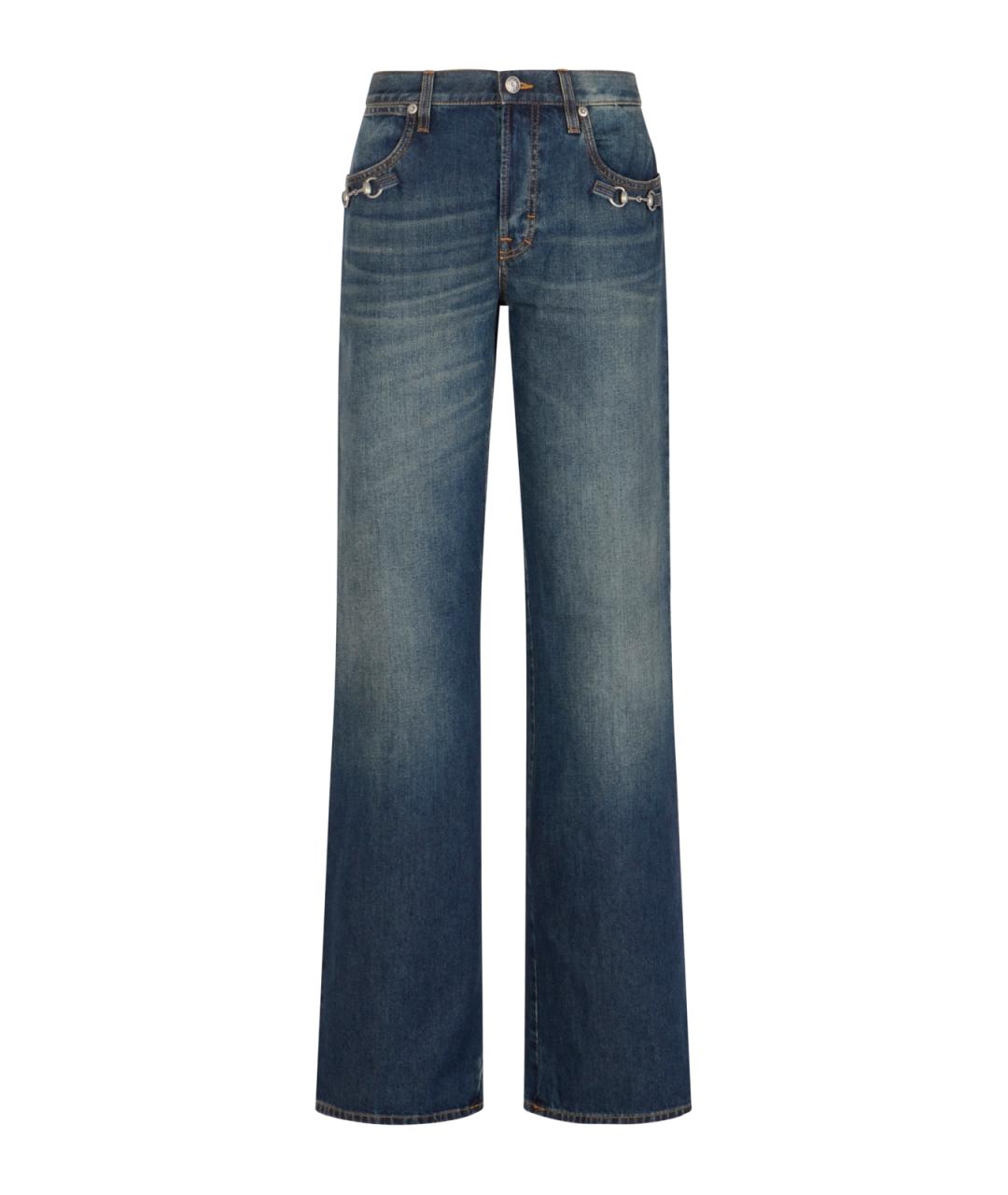 GUCCI Серые хлопковые прямые джинсы, фото 1