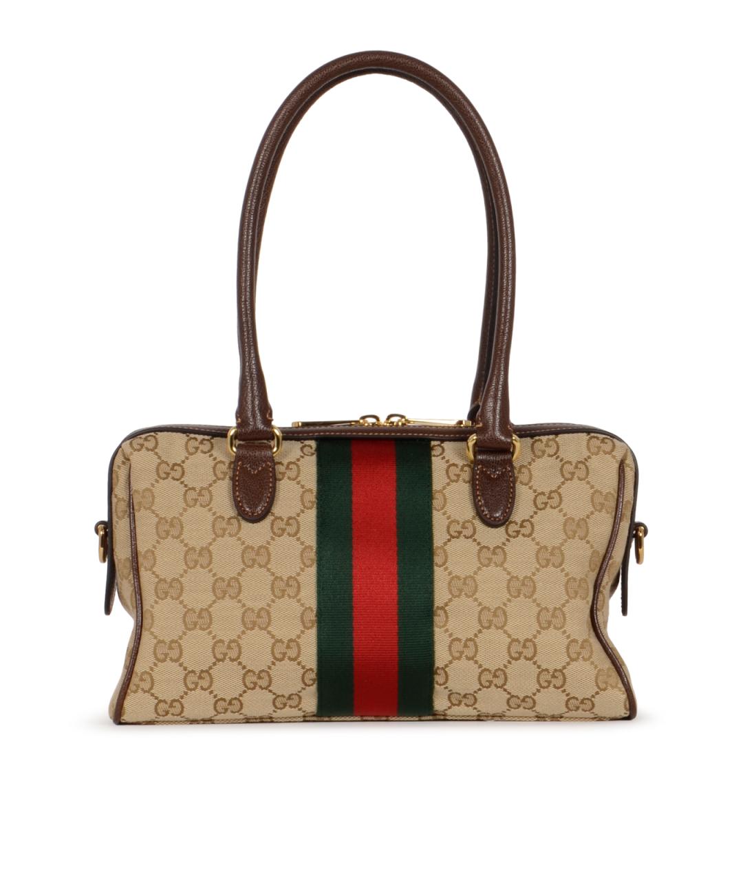 GUCCI Бежевая тканевая сумка через плечо, фото 3
