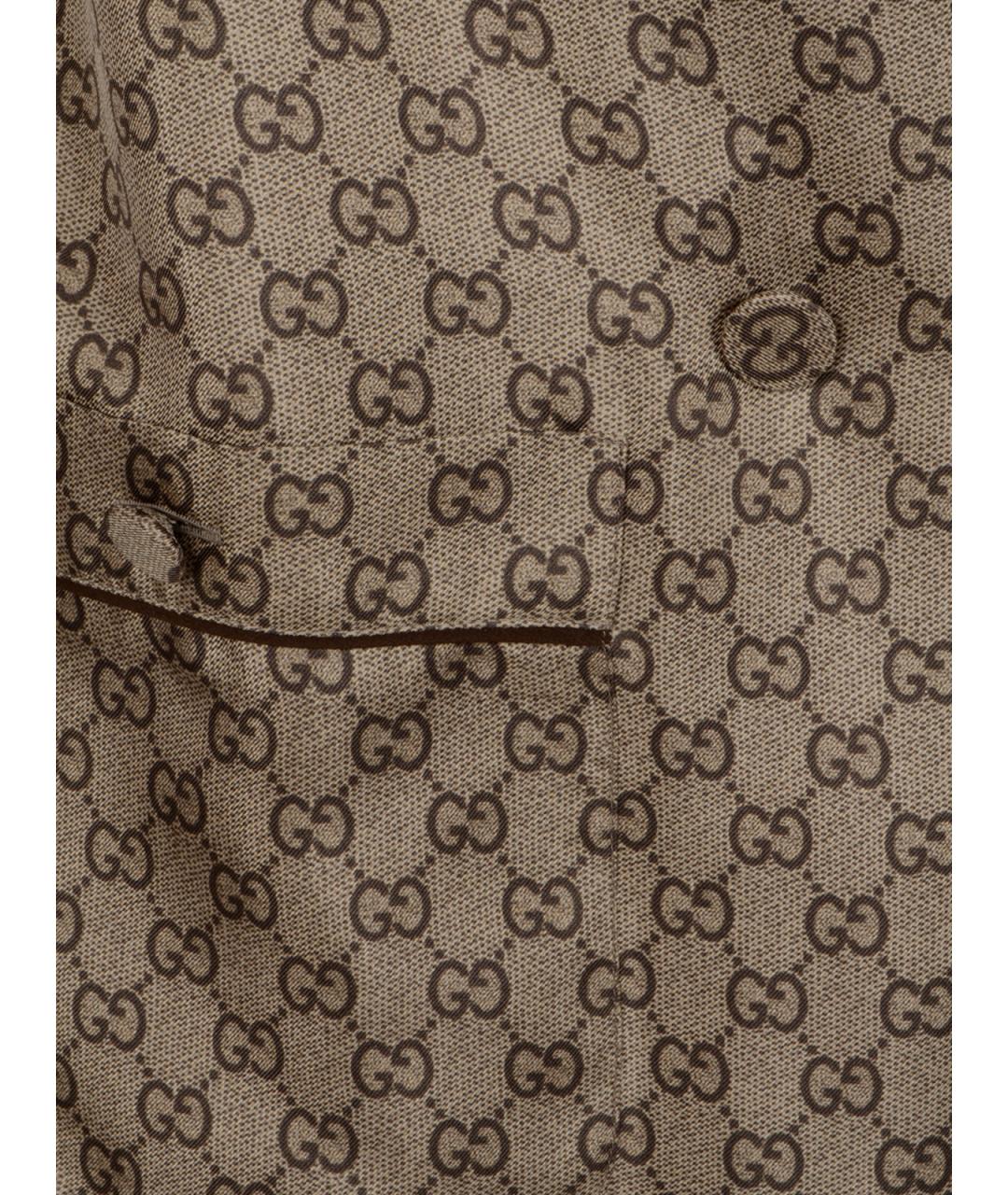 GUCCI Бежевая шелковая рубашка, фото 3