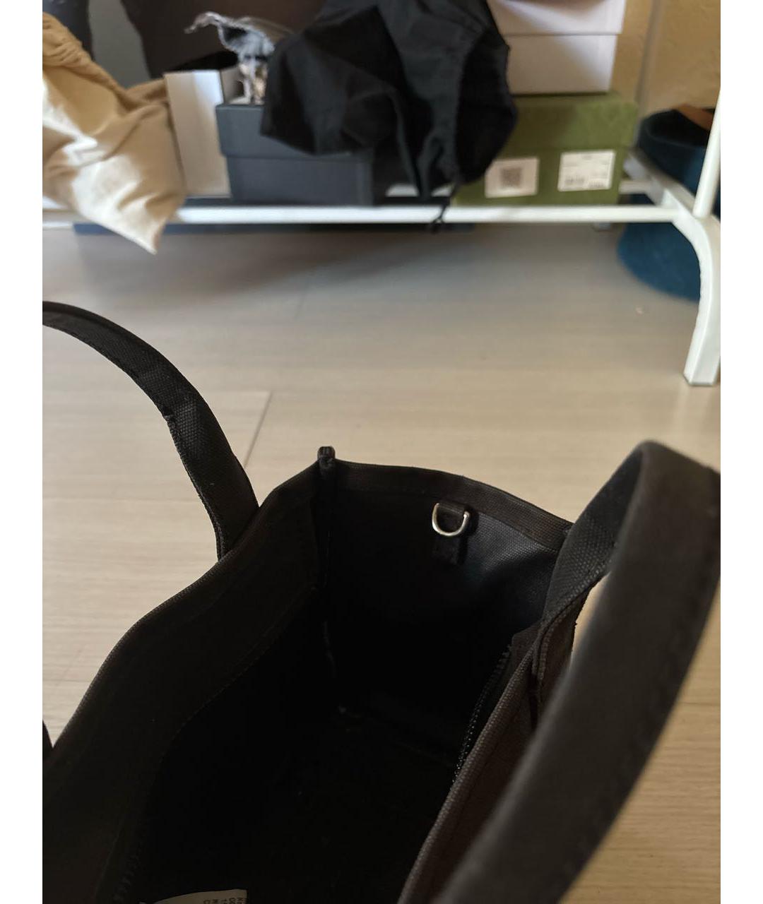 MARC JACOBS Черная тканевая сумка с короткими ручками, фото 4