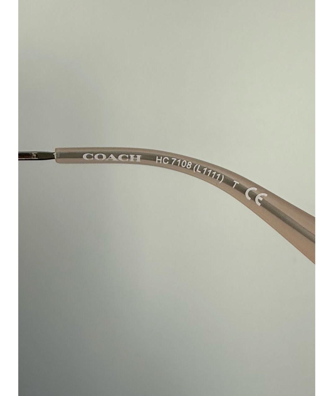 COACH Серебряные металлические солнцезащитные очки, фото 8