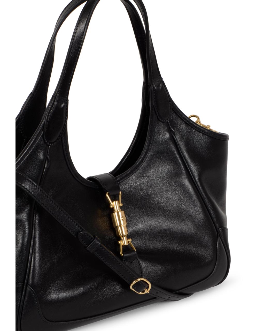 GUCCI Черная кожаная сумка тоут, фото 4