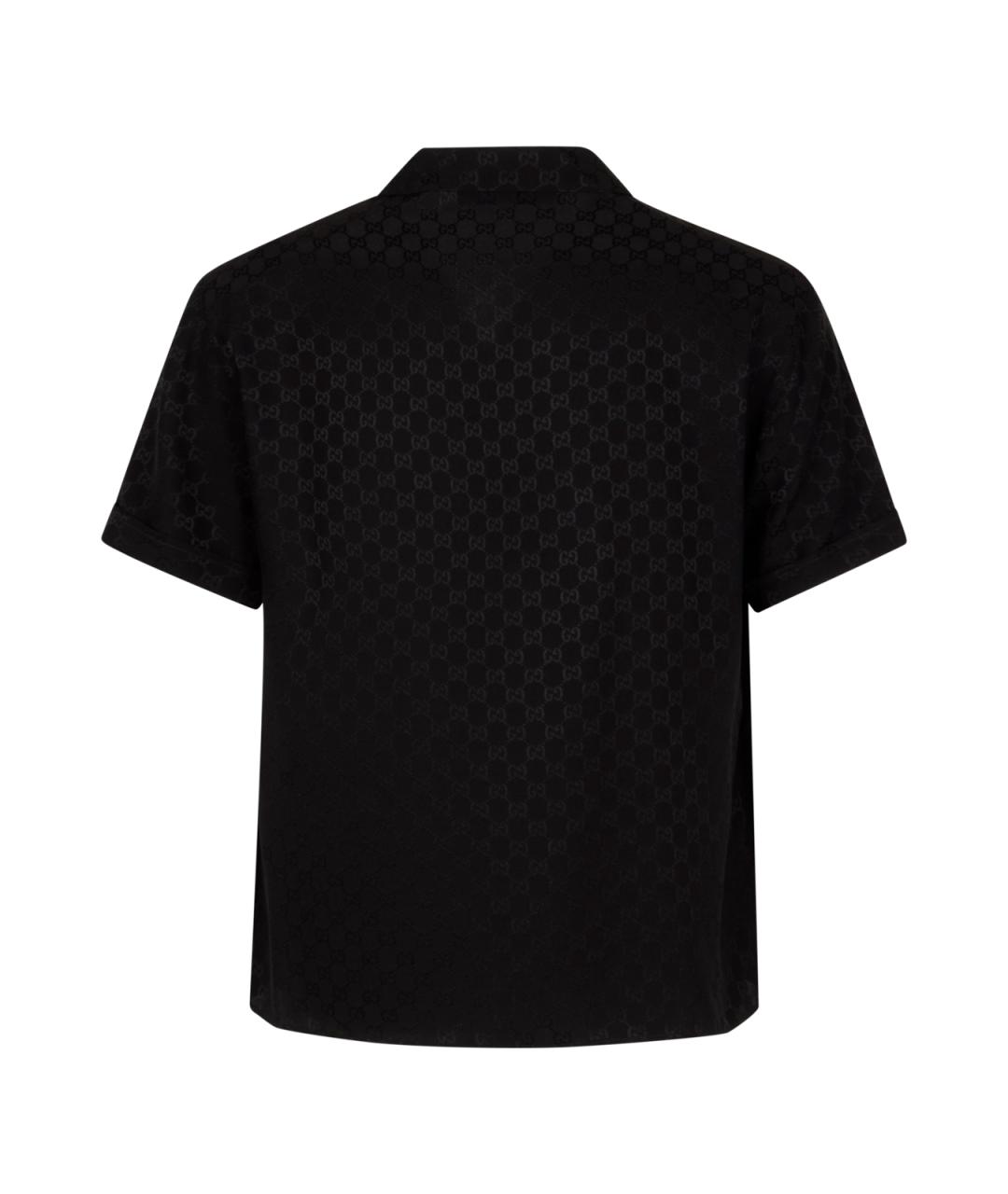 GUCCI Черная шелковая кэжуал рубашка, фото 2