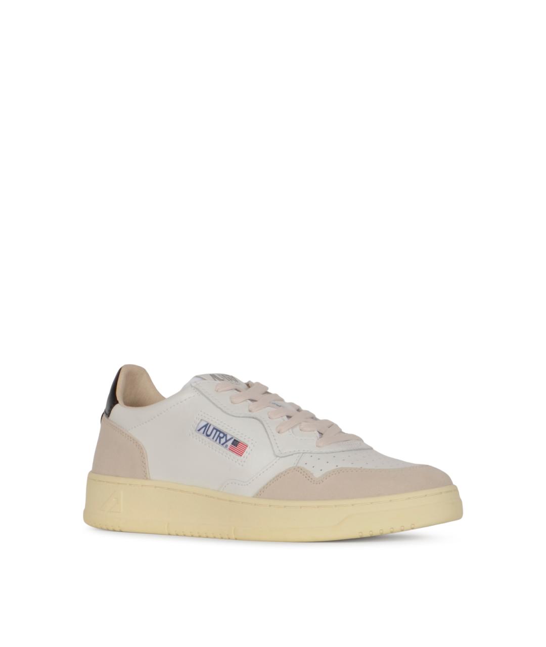 AUTRY Белые кожаные низкие кроссовки / кеды, фото 2