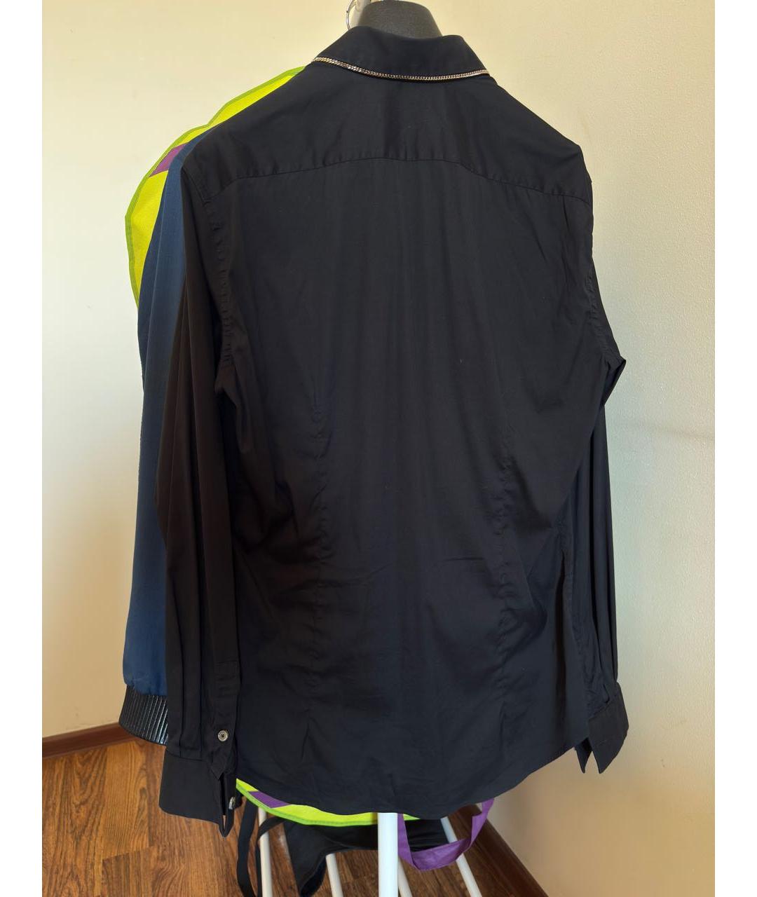 ROBERTO CAVALLI Черная хлопковая классическая рубашка, фото 2