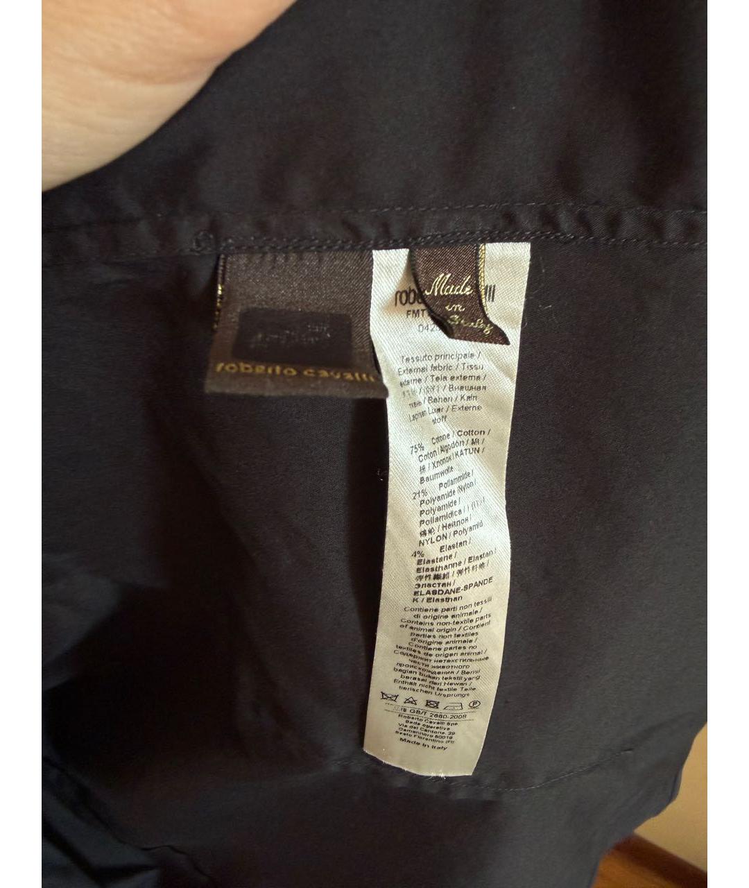 ROBERTO CAVALLI Черная хлопковая классическая рубашка, фото 7