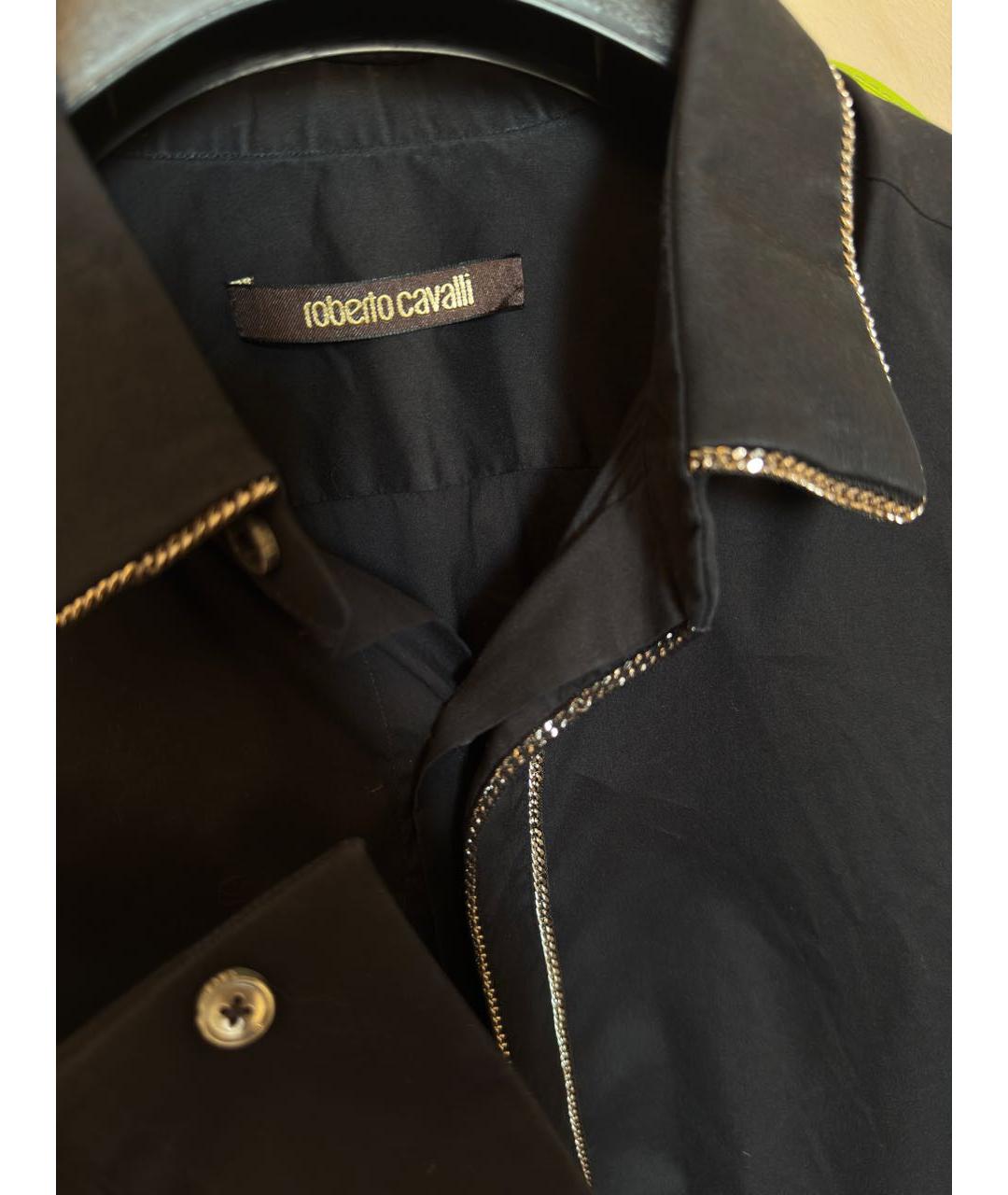 ROBERTO CAVALLI Черная хлопковая классическая рубашка, фото 3