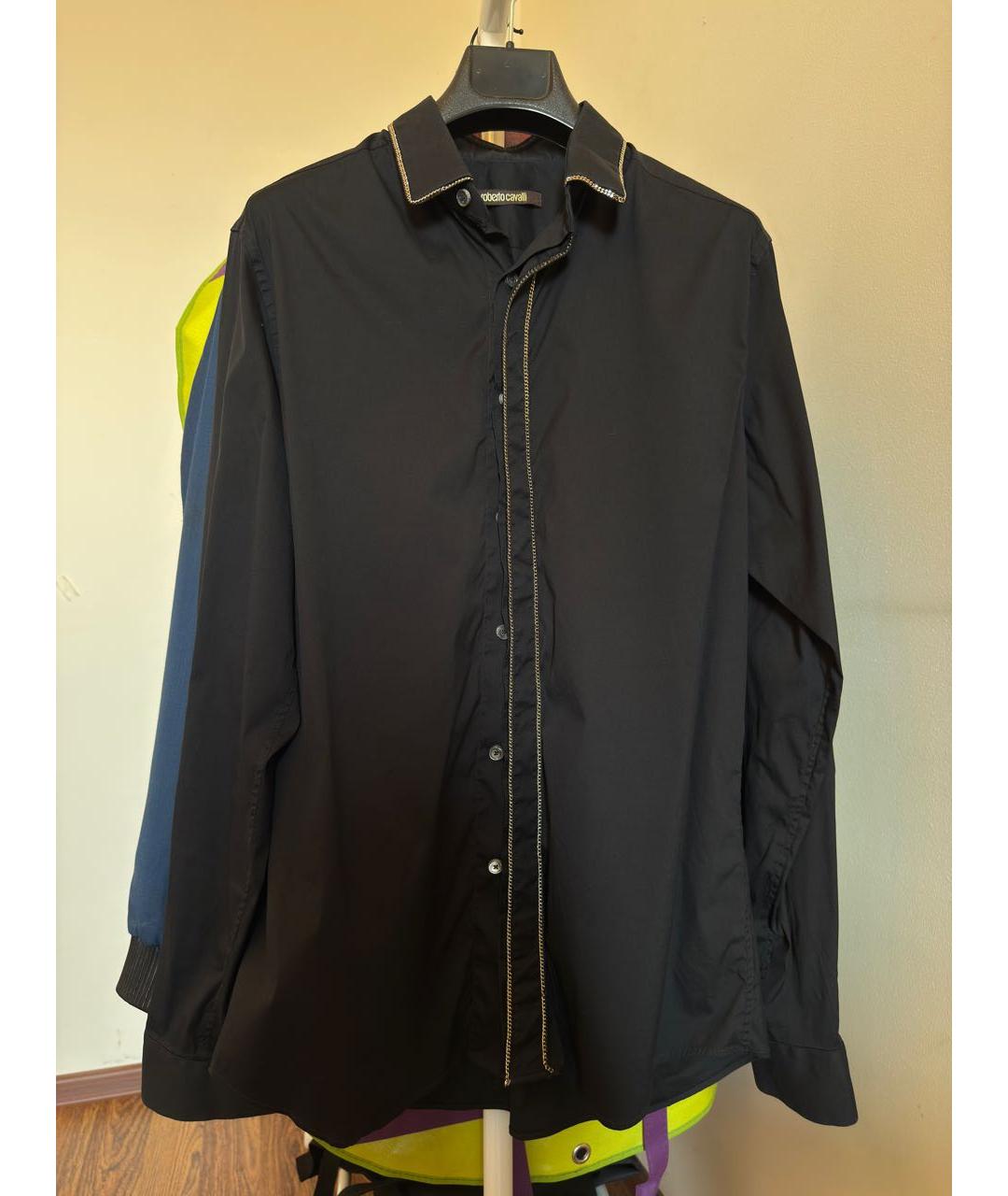 ROBERTO CAVALLI Черная хлопковая классическая рубашка, фото 8