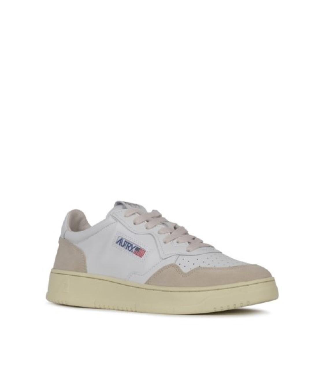 AUTRY Белые кожаные низкие кроссовки / кеды, фото 2