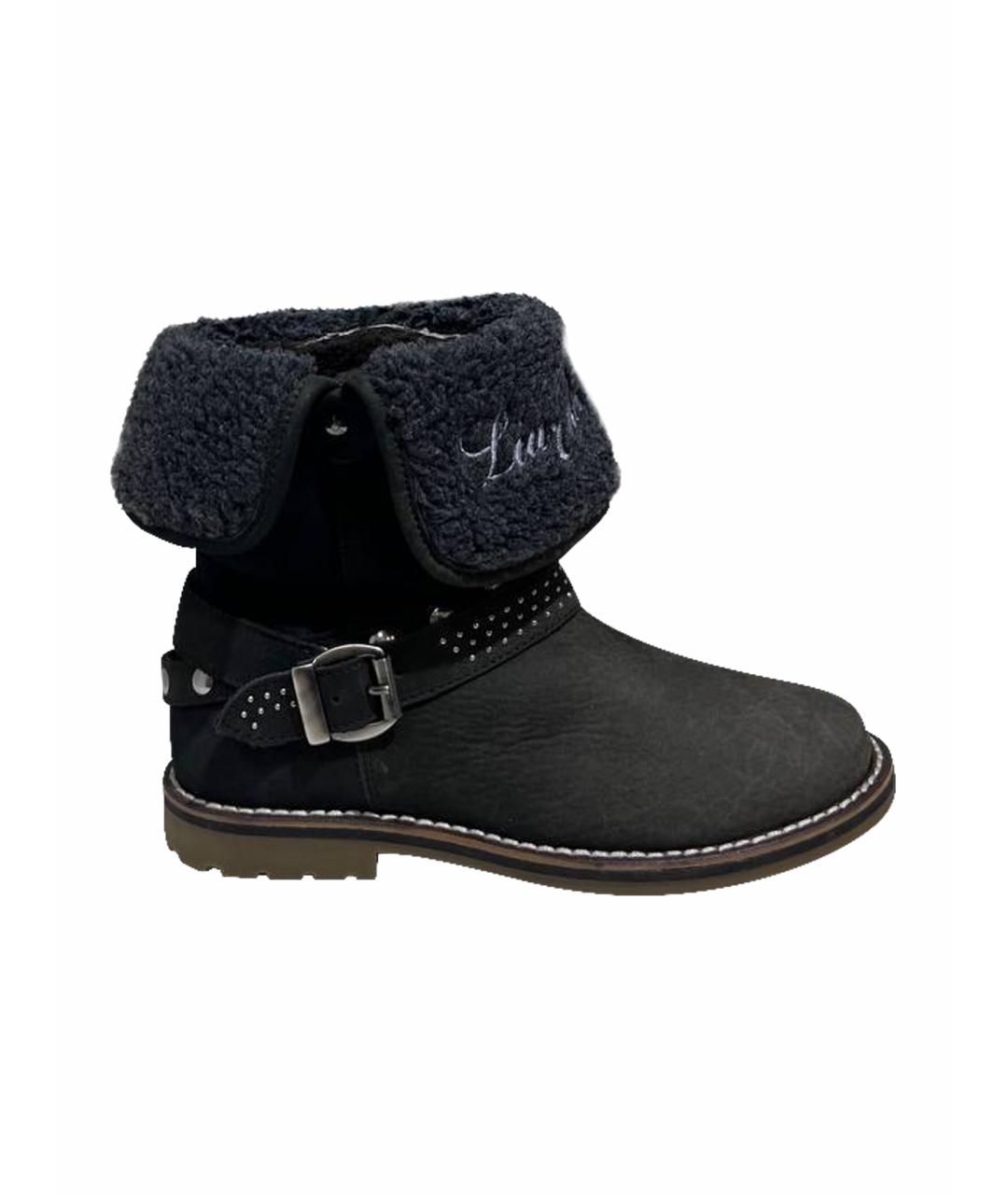 LIU JO Черные замшевые ботинки, фото 1