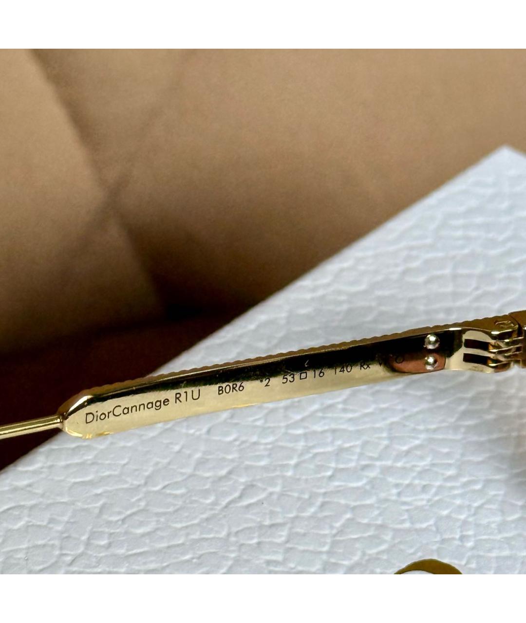 CHRISTIAN DIOR Золотые металлические солнцезащитные очки, фото 8