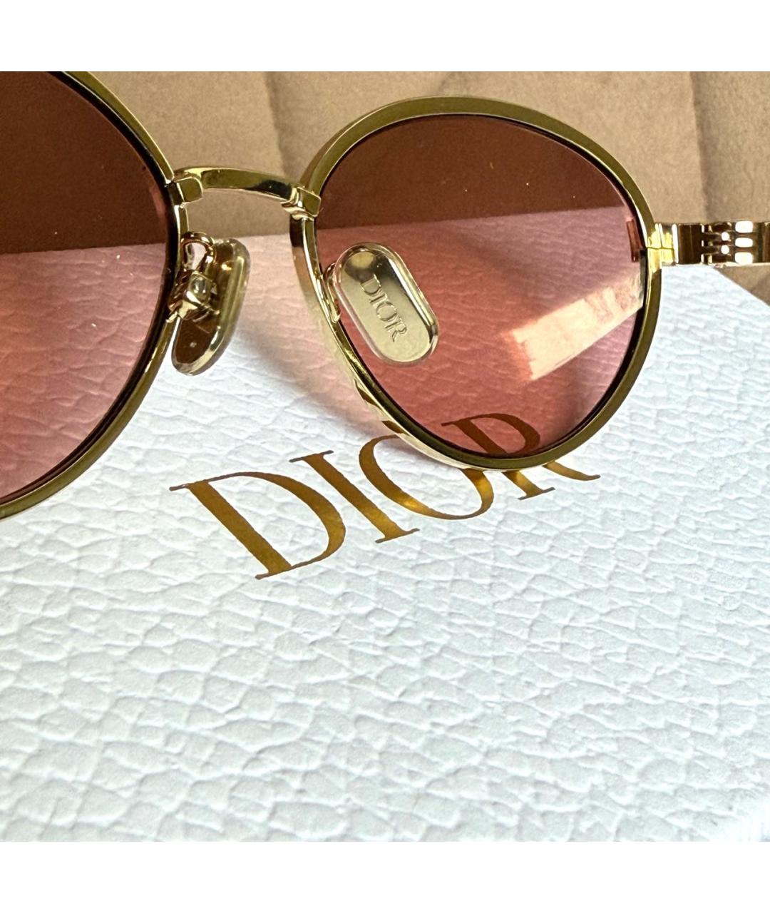 CHRISTIAN DIOR Золотые металлические солнцезащитные очки, фото 5