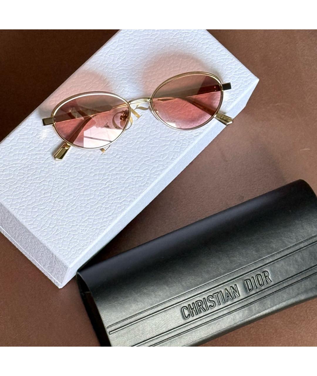 CHRISTIAN DIOR Золотые металлические солнцезащитные очки, фото 2