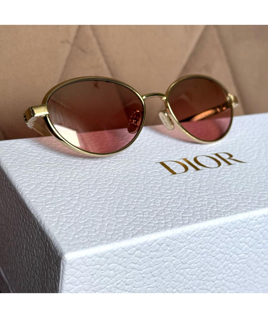 CHRISTIAN DIOR Золотые металлические солнцезащитные очки, фото 6