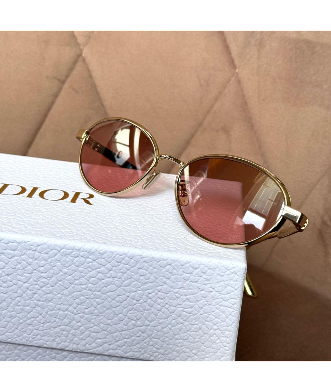 CHRISTIAN DIOR Золотые металлические солнцезащитные очки, фото 3