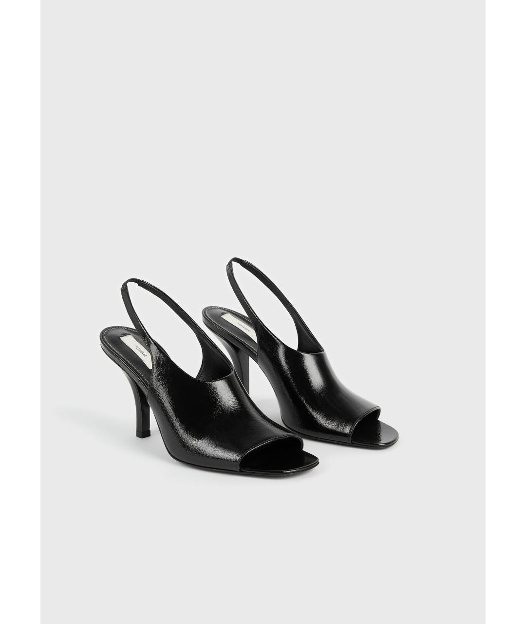 TOTEME Черные кожаные босоножки, фото 7