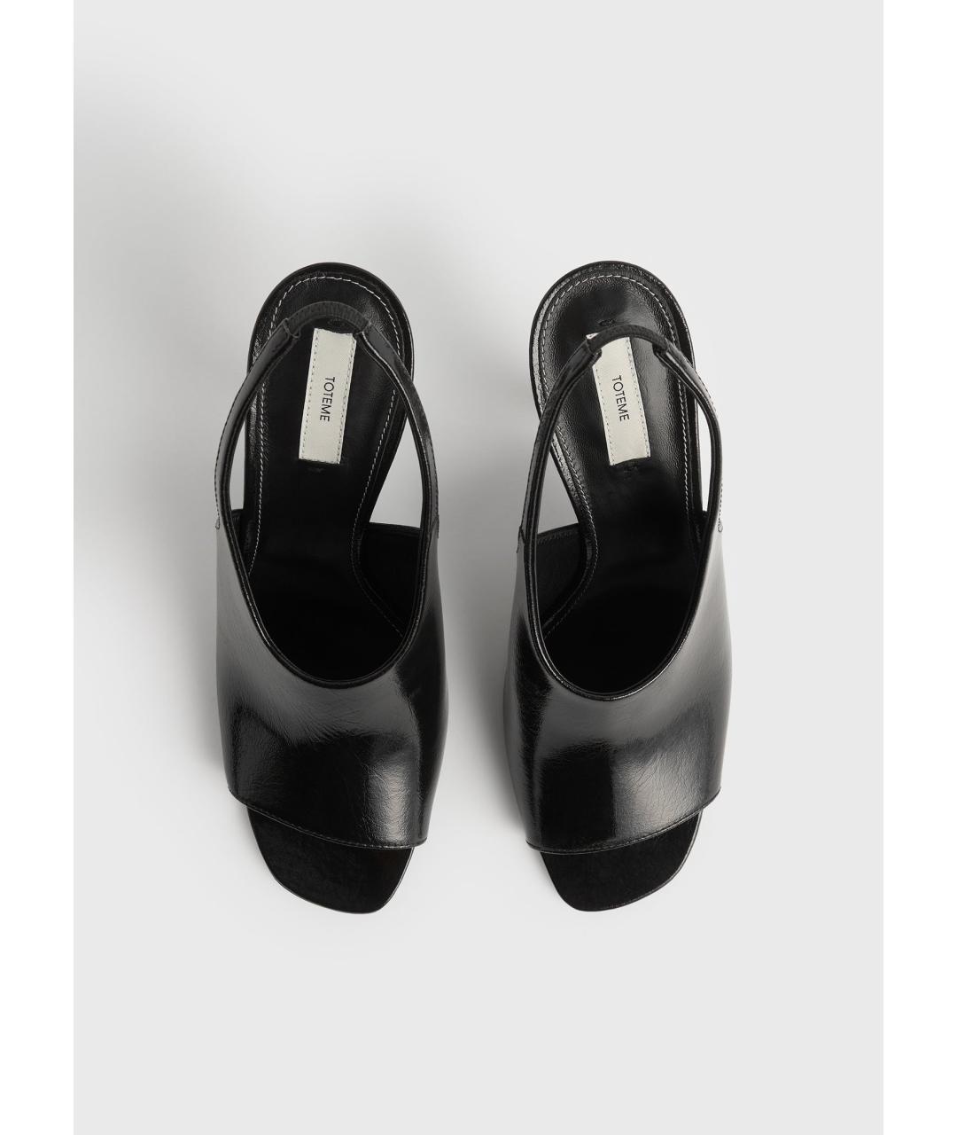 TOTEME Черные кожаные босоножки, фото 4
